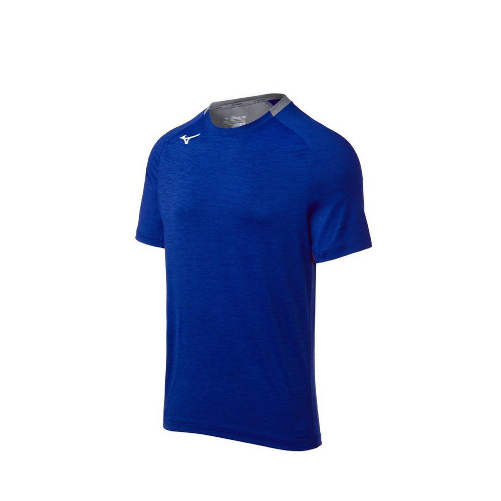 Camisetas Mizuno Alpha Short Sleeve Para Hombre Azul Rey 1293807-MF